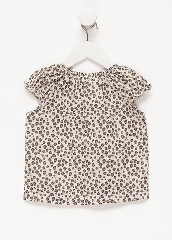 Бежевая леопардовая блузка H&M летняя