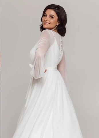 Молочна вечірня плаття, сукня з спідницею-сонце, а-силует FashionYouWant однотонна