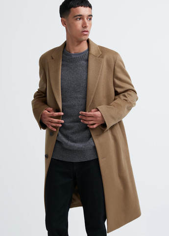 Коричневе демісезонне Пальто однобортне Uniqlo