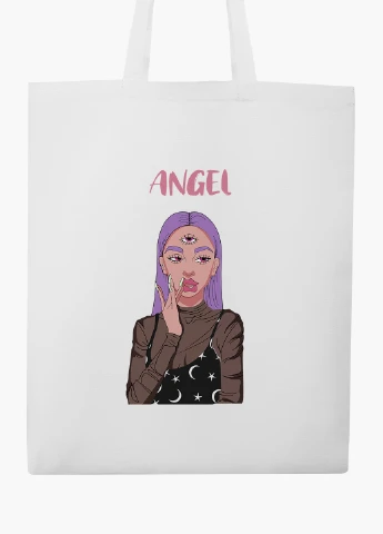 Эко сумка шоппер белая Ангел Диджитал Арт (Angel Digital art) (9227-1635-WT2) Еко сумка шоппер біла 41*35 см MobiPrint (219124614)