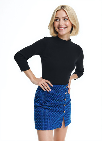 Синяя кэжуал однотонная юбка Reserved на запах