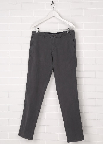 Серые кэжуал демисезонные прямые брюки Massimo Dutti