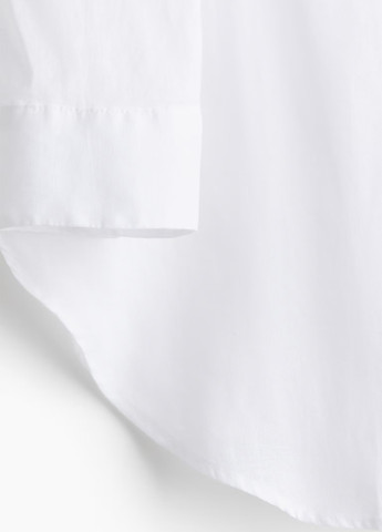 Белая пляжный, кэжуал рубашка однотонная H&M