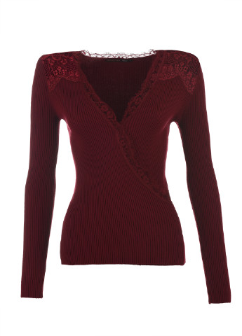 Бордовый демисезонный джемпер пуловер LOVE REPUBLIC