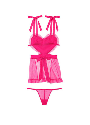 Розовый демисезонный комплект (фартук, трусики) Victoria's Secret