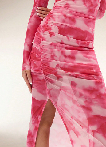 Рожева кежуал сукня силуетна SHEIN тай-дай