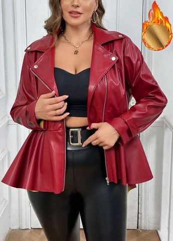 Червона демісезонна куртка косуха SHEIN