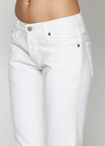 Белые джинсовые демисезонные прямые брюки Levi's