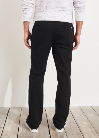Черные кэжуал демисезонные прямые брюки Hollister