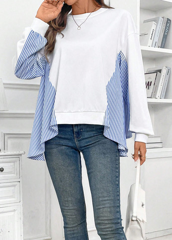 Комбинированный свитшот SHEIN колор блок волан (332811052)