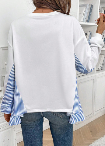 Комбинированный свитшот SHEIN колор блок волан (332811052)