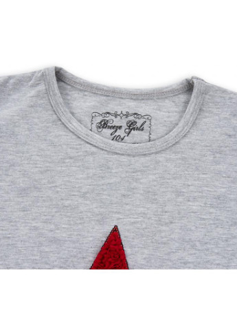 Красный демисезонный костюм десткий с объемной аппликацией (8401-98g-gray) Breeze