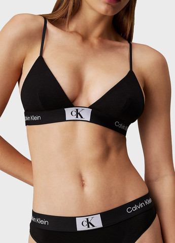Чёрный триэнджел бюстгальтер Calvin Klein без косточек хлопок