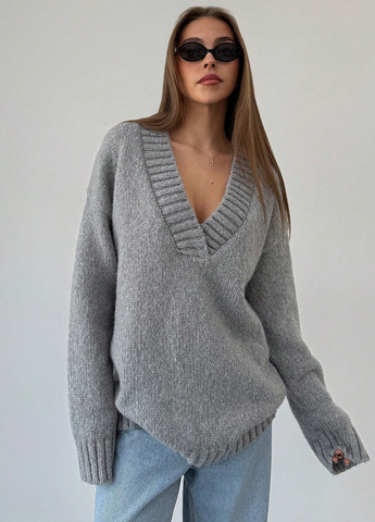 Серый демисезонный пуловер пуловер SHEIN