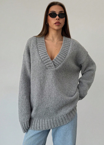 Серый демисезонный пуловер пуловер SHEIN