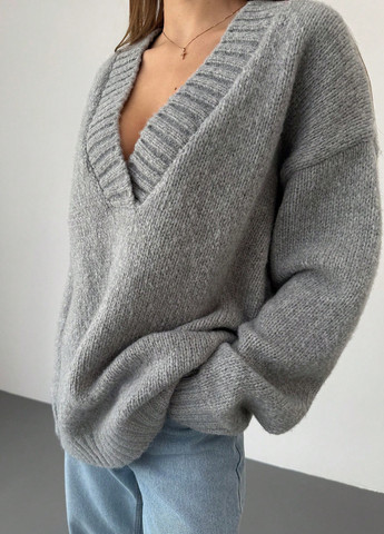 Серый демисезонный пуловер пуловер SHEIN