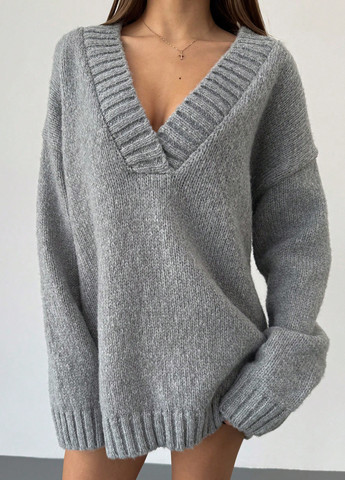 Серый демисезонный пуловер пуловер SHEIN