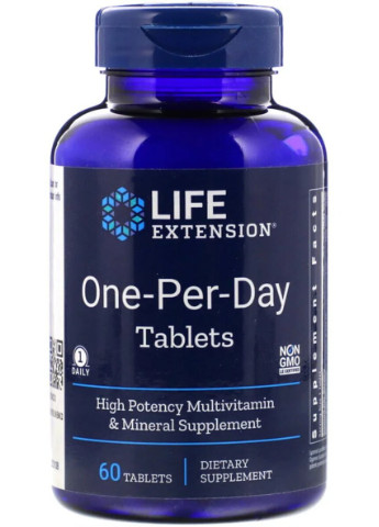 Мультивитамины Одна в День, One-Per-Day,, 60 таблеток Life Extension (228293075)