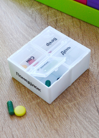 Органайзер для таблеток на 7 дней, 20х6х6,4 мм MVM (221778474)