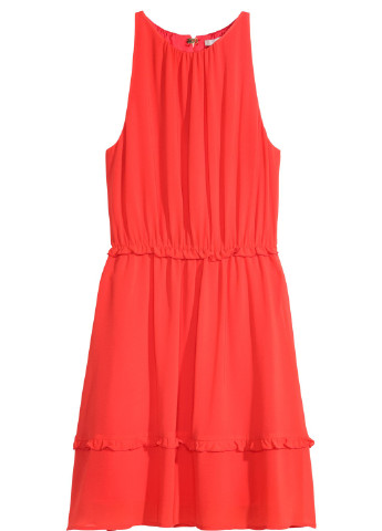 Коралова кежуал плаття, сукня кльош H&M однотонна