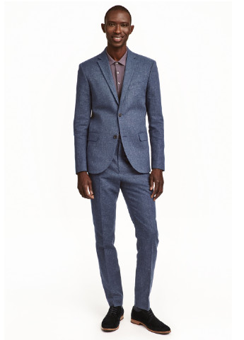 Серо-синие классические демисезонные классические брюки H&M