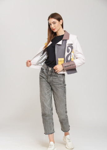 Молочная демисезонная куртка молочный + разноцветный Sacha Pacha