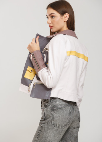 Молочная демисезонная куртка молочный + разноцветный Sacha Pacha