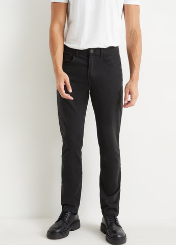 Черные кэжуал демисезонные зауженные брюки C&A