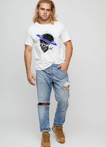 Белая футболка мужская basic /air print/ YAPPI