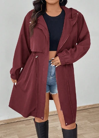 Бордовая демисезонная куртка SHEIN