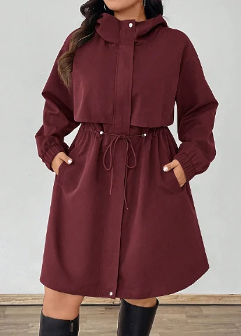 Бордовая демисезонная куртка SHEIN