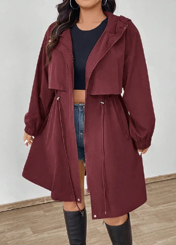 Бордовая демисезонная куртка SHEIN