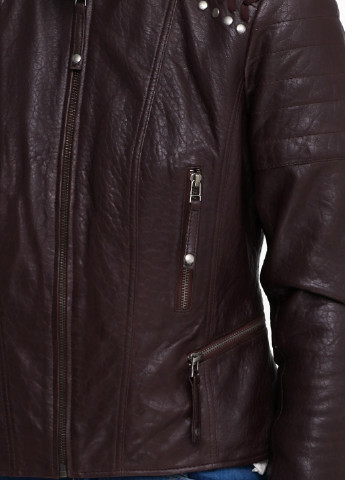 Темно-вишневая демисезонная куртка кожаная Enrico Ferretti
