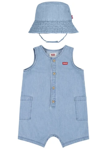 Блакитний демісезонний комплект (пісочник, панама) Levi's