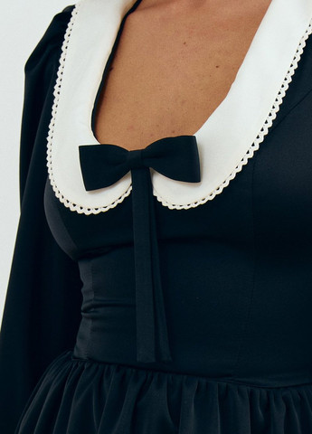 Черное кэжуал платье клеш Gepur однотонное