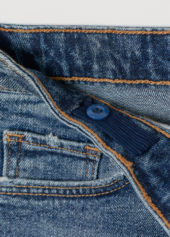 Спідниця H&M а-силует однотонна темно-синя джинсова бавовна