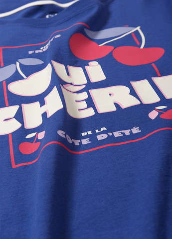 Синя кежуал сукня сукня-футболка C&A з малюнком