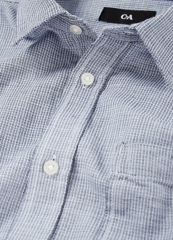 Синяя кэжуал рубашка однотонная C&A