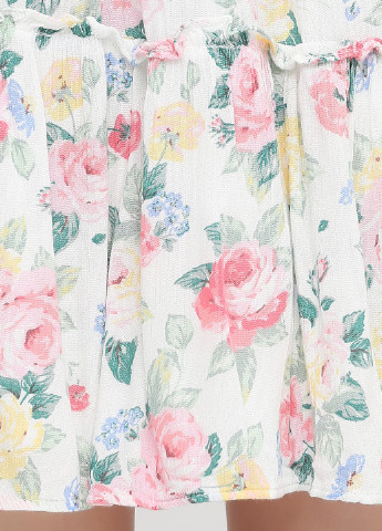 Молочная кэжуал цветочной расцветки юбка C&A клешированная