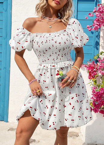 Білий кежуал сукня SHEIN з малюнком