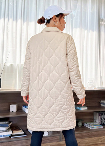 Светло-бежевая демисезонная куртка куртка-пальто SHEIN