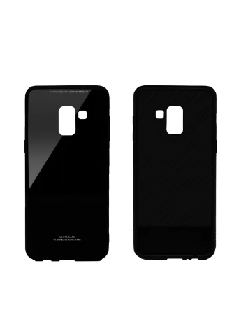 Чехол (Real Glass) для Samsung A8+ (A730) (черный) Intaleo для Samsung A8+ (A730) (черный) (131340118)