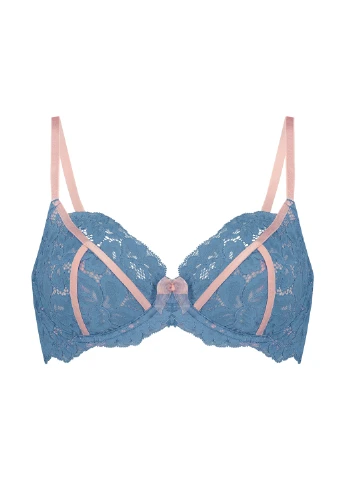 Блакитний бюстгальтер Hunkemoller без кісточок поліамід