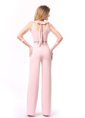 Комбінезон Lila Kass комбінезон-брюки однотонний світло-рожевий кежуал поліестер