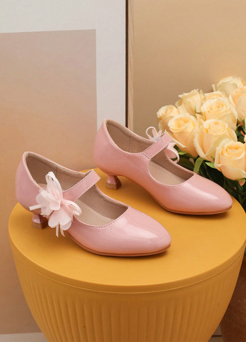 Бледно-розовые туфли на каблуке SHEIN