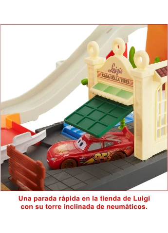 Автотрек Disney Pixar Cars Race & Go Playset Крутые трюки Гонки Радиатор Спрингс (HDN02) Mattel (255665429)