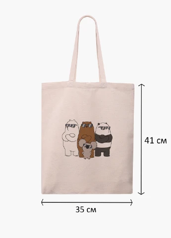 Эко сумка шоппер белая Вся правда о медведях (We Bare Bears) (9227-2892-WT-1) экосумка шопер 41*35 см MobiPrint (224806194)