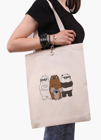 Эко сумка шоппер белая Вся правда о медведях (We Bare Bears) (9227-2892-WT-1) экосумка шопер 41*35 см MobiPrint (224806194)
