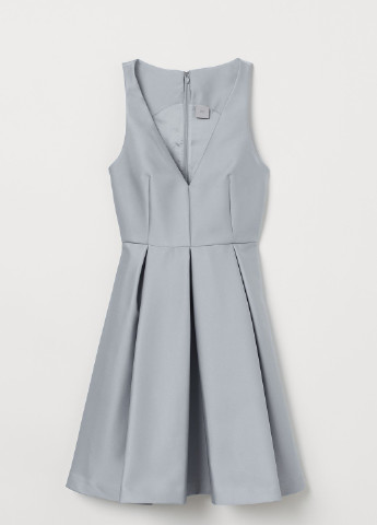 Светло-бирюзовое коктейльное платье H&M однотонное