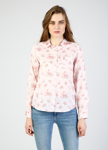Светло-розовая кэжуал рубашка с цветами Colin's